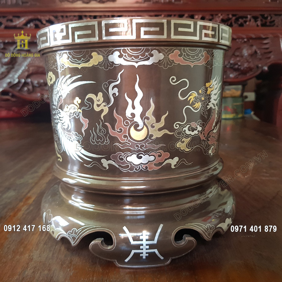 B&aacute;t hương đồng khảm ngũ sắc cao cấp